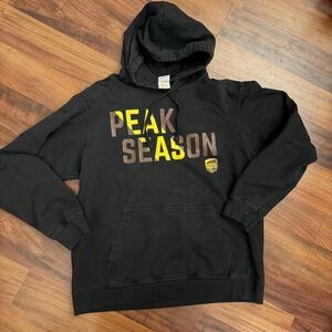 UPS Peak Season Hoodie Sweatshirt Black Yellow Brown Long Sleeve Men's Size L